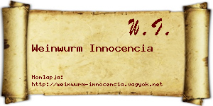 Weinwurm Innocencia névjegykártya